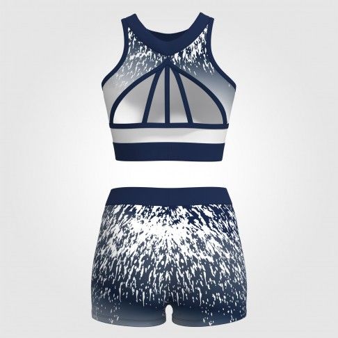 youth blue and gold crop top cheer uniformblue1